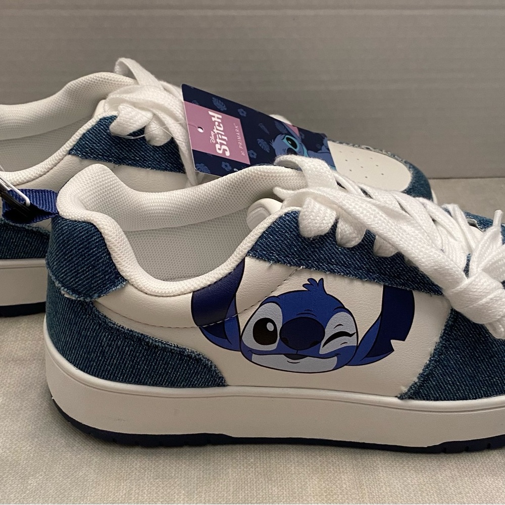 Disney Stitch Sneakers, Denim Accents and winking Stitch- Size 9 -NWT by Primark